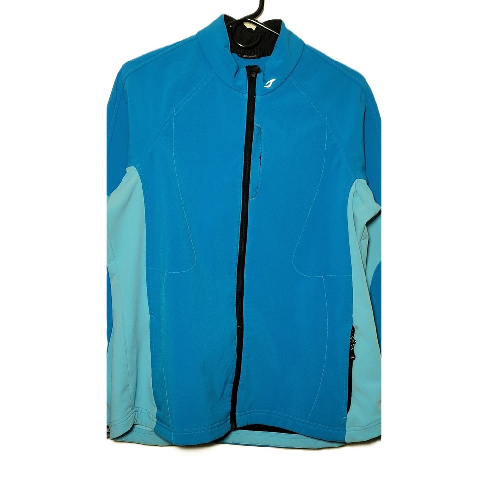 Brooks Women's Blue Light Blue Athletic Active Jacket Size Large Walking Running - Picture 2 of 16